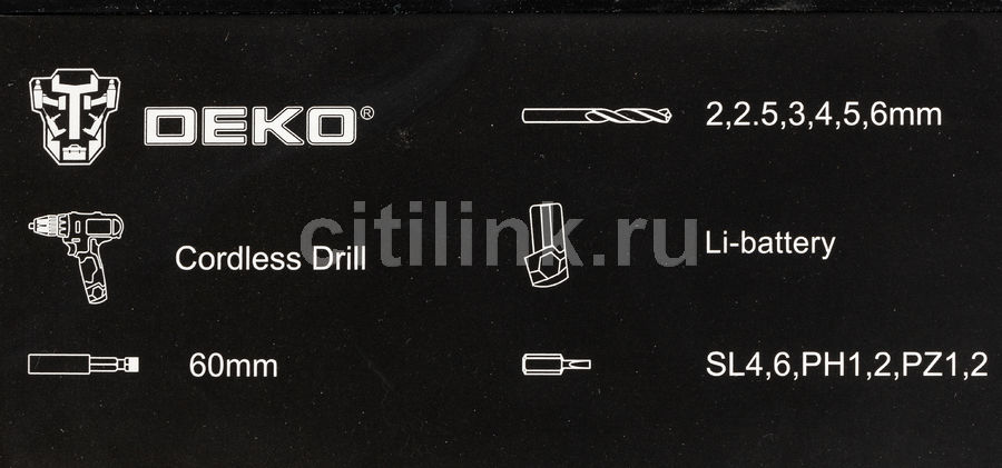 Дрель-шуруповерт DEKO GCD12DU3 SET 4 2Ач, с двумя аккумуляторами [063-4140](восстановленный)